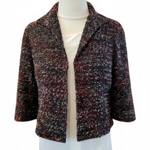Lafayette 148 New York Wool Blend Multicolor Boucle Jacket Womens  Size 2 Petite